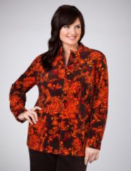 Print Corduroy Zip Jacket