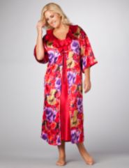 Satin Kimono Robe And Gown Set
