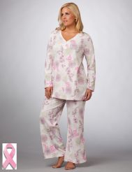 Breast Cancer Awareness Print Pajama Set