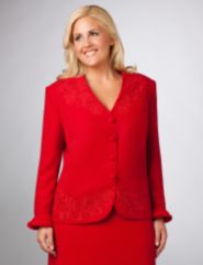 Embellished Chiffon Trim Jacket