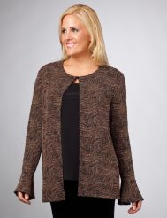 Glittery Swirl Print Mock Twinset