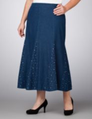 Rhinestone Denim Skirt