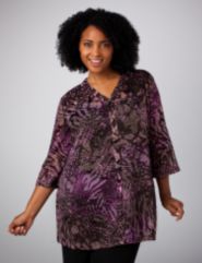 Animal Print Burnout Blouse