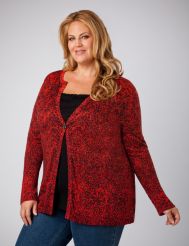 Single Button Print Cardigan