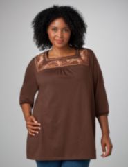Embroidered Squareneck Tunic
