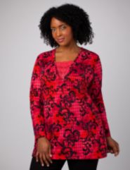 Lace Inset Print Tunic