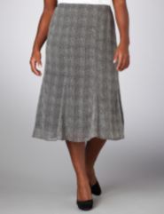 Plaid Georgette Godet Skirt