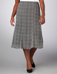 Plaid Georgette Godet Skirt