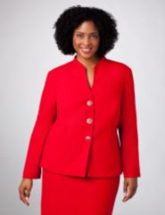 Stand Collar V-Neck Jacket