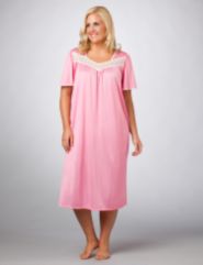 Lace Trim Tricot Gown