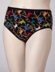 Stocking Print Hi-Cut Panties