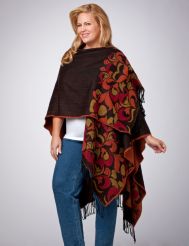 Blanket Soft Border Print Ruana