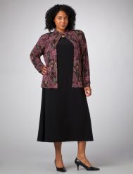 Paisley Metallic Print Jacket Dress