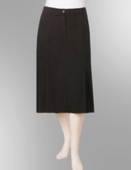 Denim Skirt With Pleat Insets