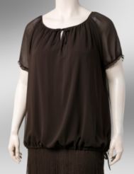 Russell Kemp solid georgette peasant top