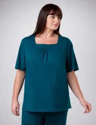 Crochet Trim Squareneck Tee