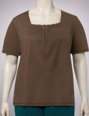 Crochet Trim Squareneck Tee