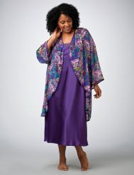 Chiffon and Satin Robe and Gown Set