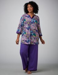 Satin Trim Tunic Pajamas