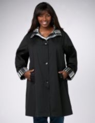 Plaid Trim Hooded Jacket