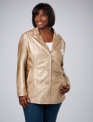 Metallic Faux Leather Jacket