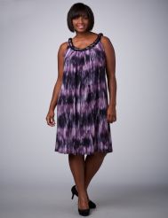 Braid Trim Patterned Dress