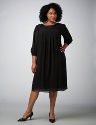 Jeweled Neck Chiffon Dress