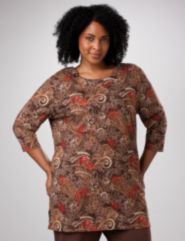Button Tab Print Tunic