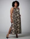 Mixed Print Maxi Dress