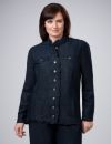 Ruffle Trim Denim Jacket