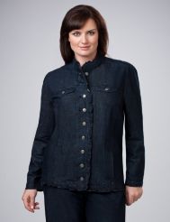 Ruffle Trim Denim Jacket