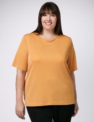 Satin Trim Fine Rib Tee