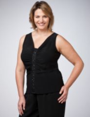 Sleeveless Shirred Shell