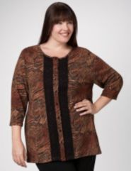 Animal Print Knit Blouse