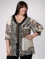 Multi Animal Print Georgette Tunic