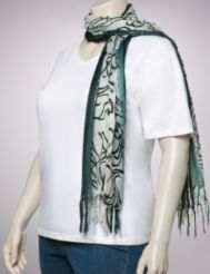 Ombre Scribble Print Scarf