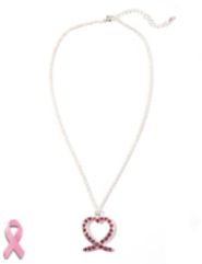 Pink Ribbon Heart Necklace