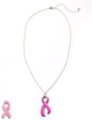 Pink Ribbon Pendant Necklace