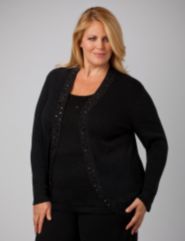 Beaded Metallic Knit Sweater