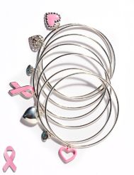 Pink Ribbon Bangle Bracelets