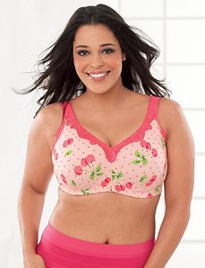 Serenada&reg; No-Wire Cherry Cotton Comfort Bra