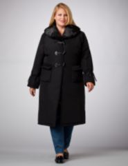 Faux Shearling Button Front Coat