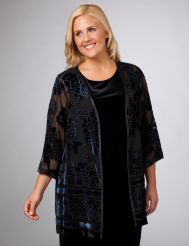 Floral Burnout Velour Cardigan