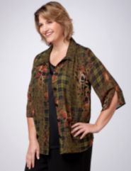 Mixed Plaid Double Layer Shirt