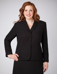 Embroidered Shawl Collar Jacket