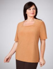 Tonal Print Squareneck Tunic