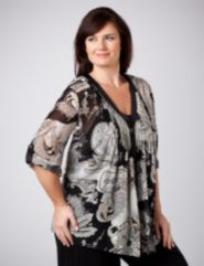 Print Chiffon Blouse With Camisole