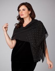 Rhinestone Trim Georgette Wrap