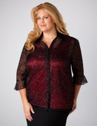 Circle Print Chiffon and Satin Twinset
