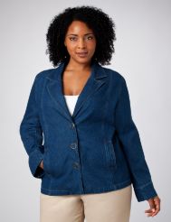 Snap Front Denim Blazer